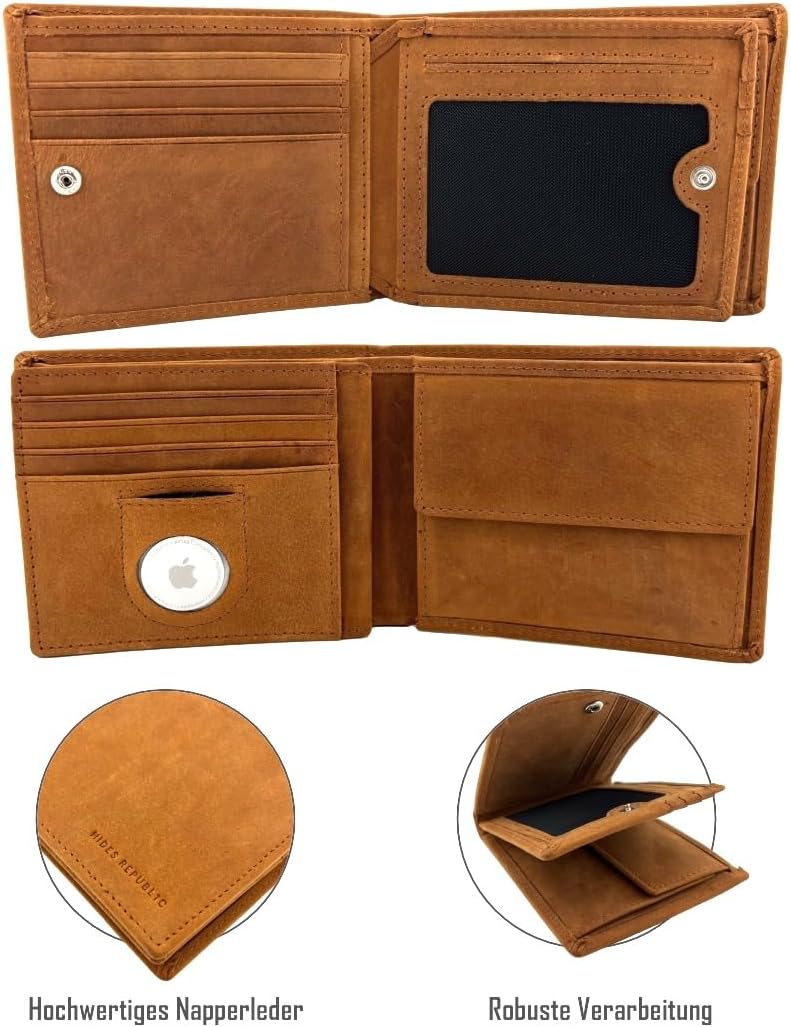 'Sydney' AirTag Wallet Vintage Braun