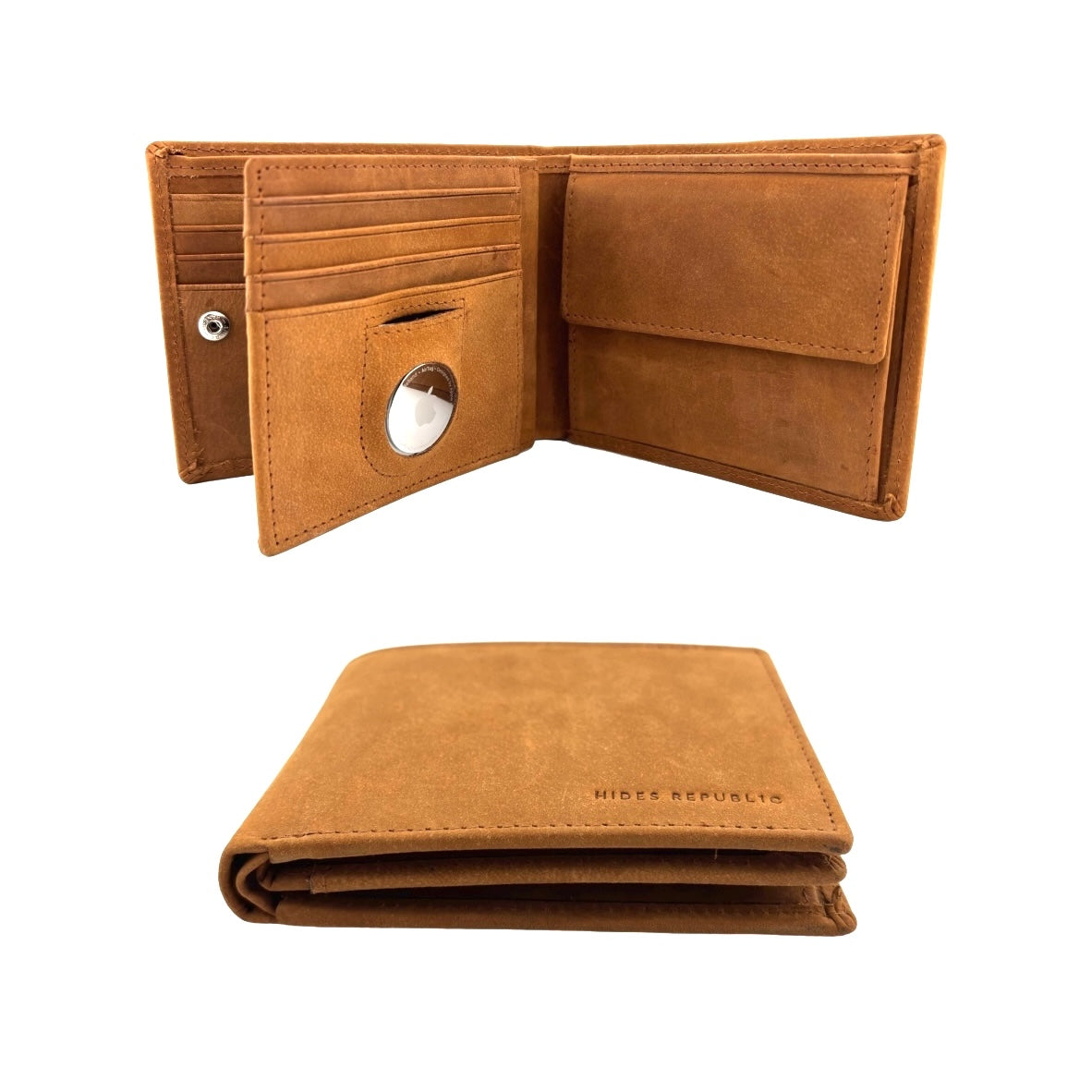 'Sydney' AirTag Wallet Vintage Braun