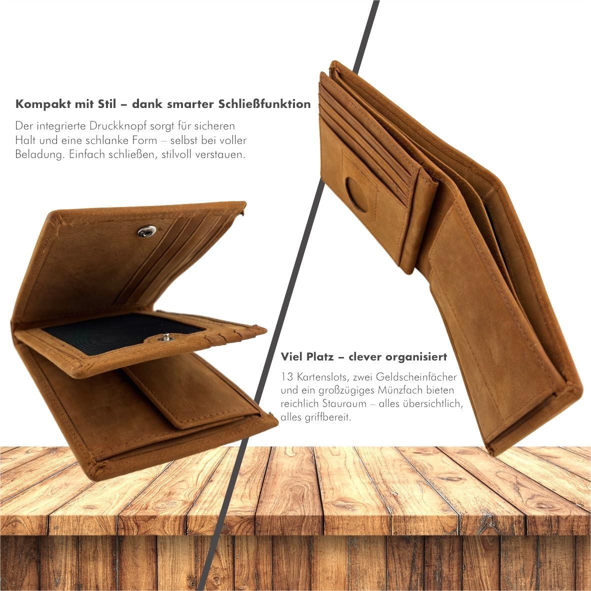 'Sydney' AirTag Wallet Vintage Braun